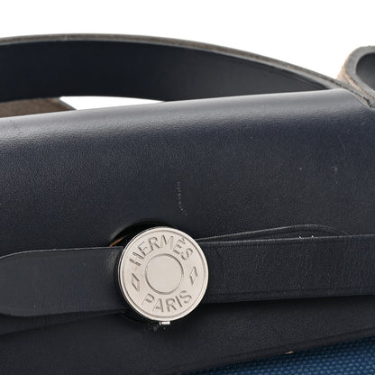 Hermes Toile Militaire Vache Hunter Herbag Zip Retourne 31 PM Black Blue De Malte 14 of 16