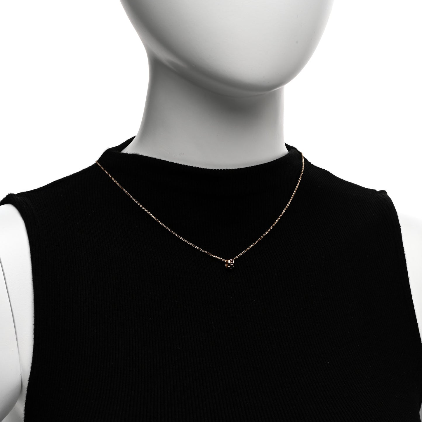 18K Rose Gold PVD Quatre Mini Ring Pendant Necklace