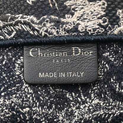 Christian Dior Canvas Embroidered Medium Toile De Jouy Reverse Book Tote Blue 6 of 12