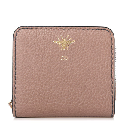 Christian Dior Calfskin D-Bee Compact Wallet Beige 1 of 8
