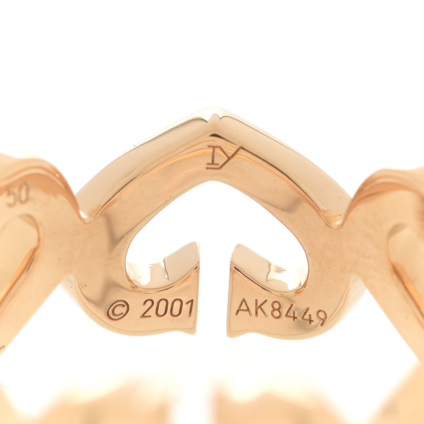 18K Yellow Gold Diamond Hearts and Symbols Ring 50 5.25
