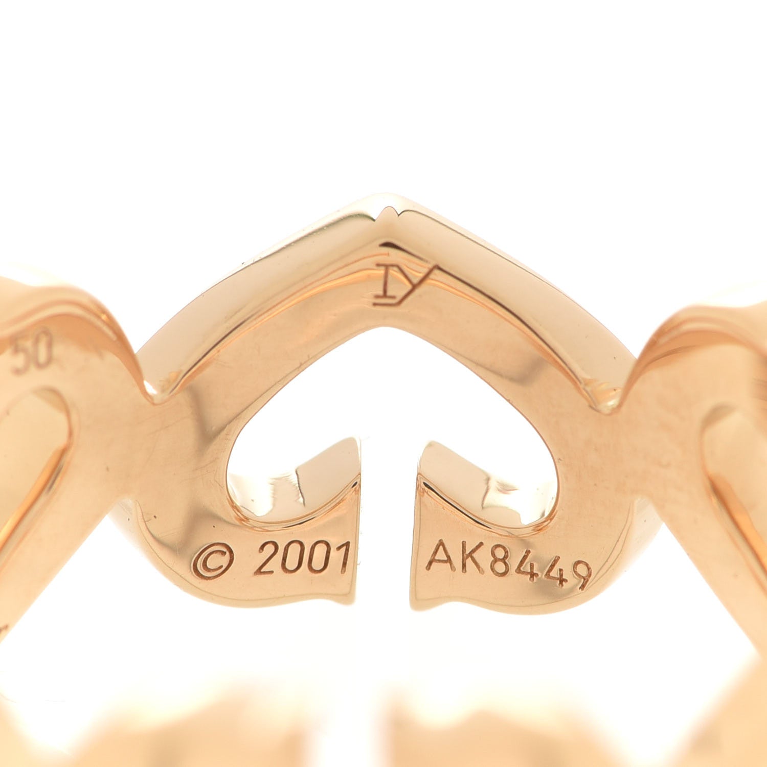 Cartier 18K Yellow Gold Diamond Hearts and Symbols Ring 50 5.25 5 of 5