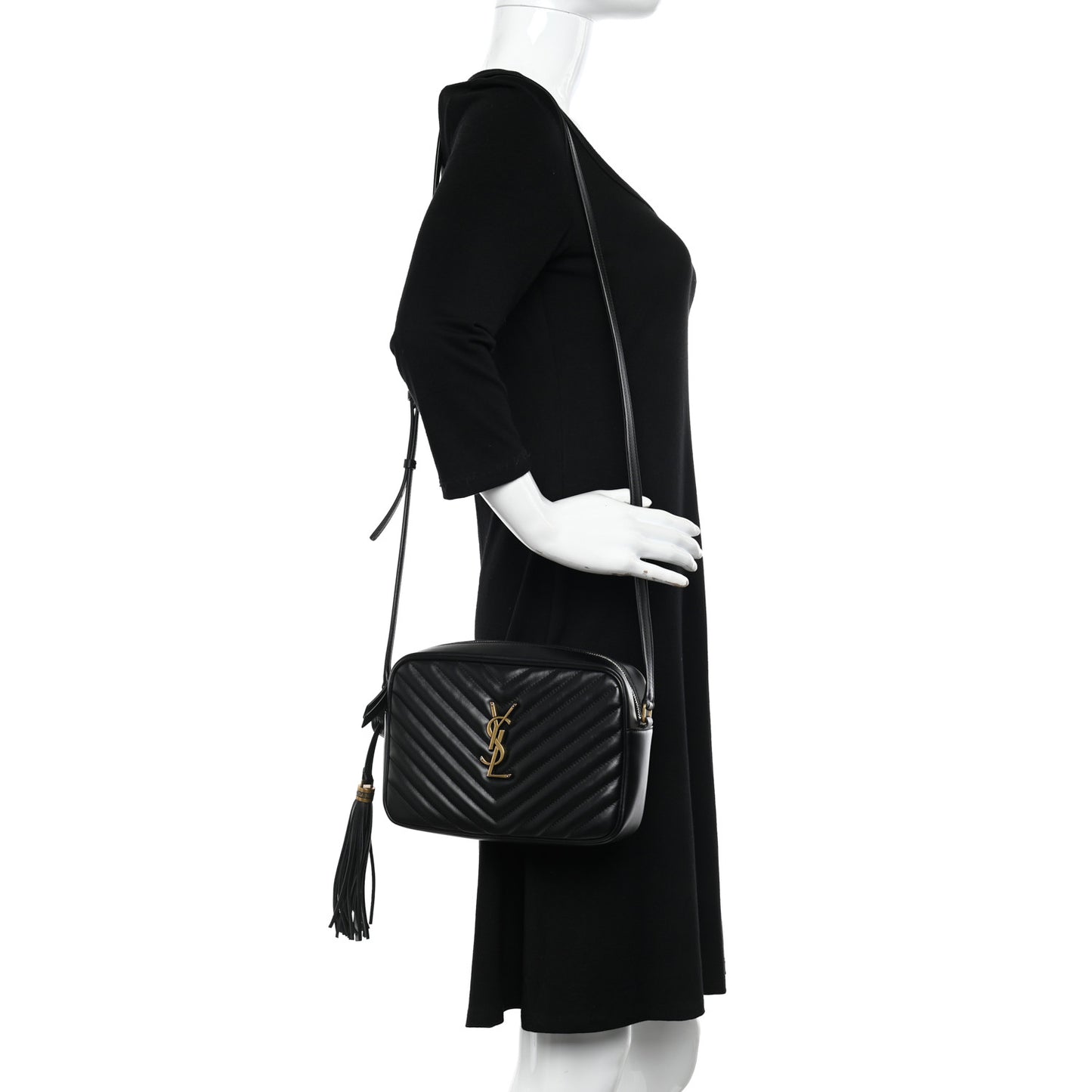 Calfskin Matelasse Monogram Lou Camera Bag Black