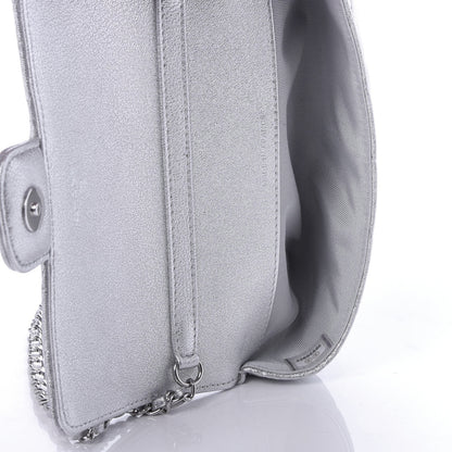 Chanel Metallic Lambskin Quilted Glasses Case With Chain Silver 5 of 9