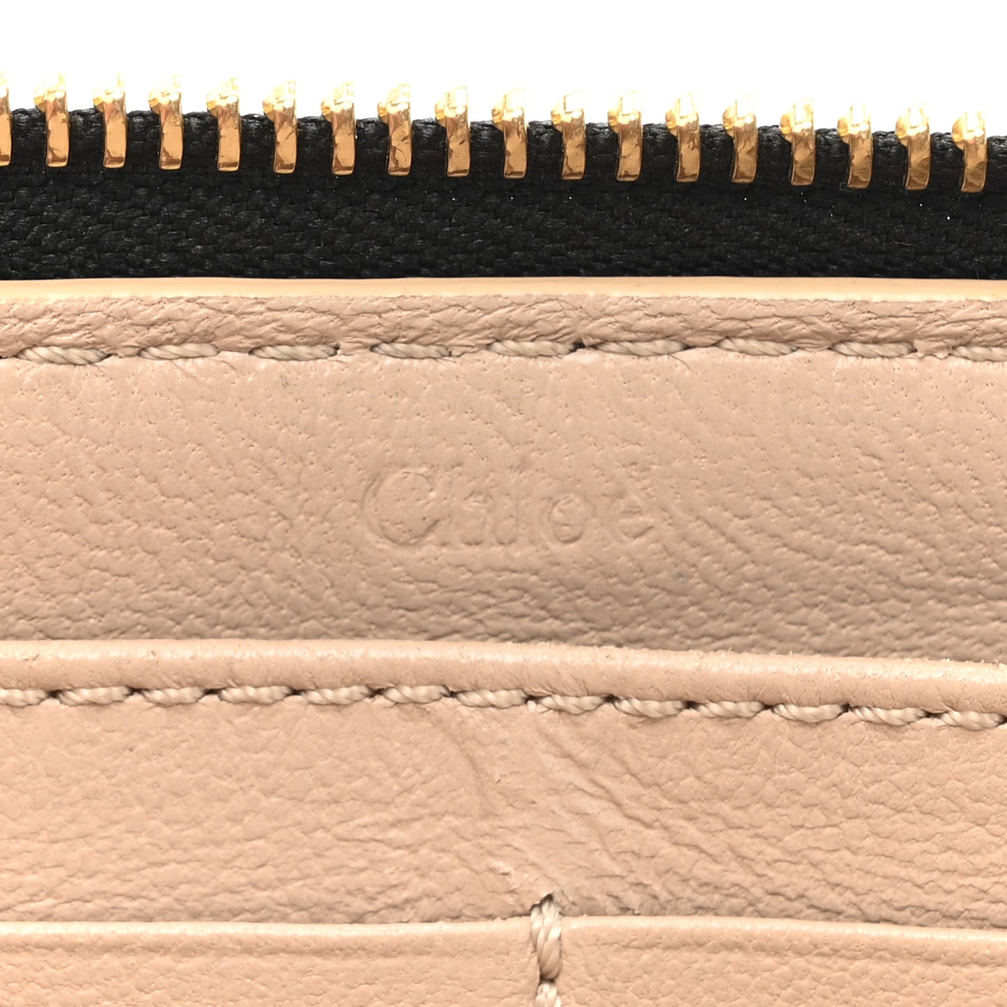 Grained Calfskin Marcie Long Zip Around Wallet Black