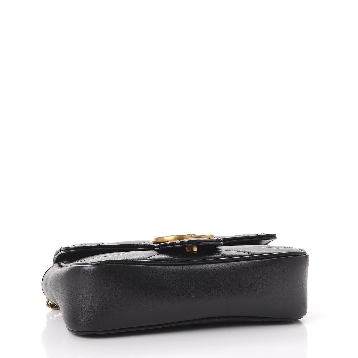 Calfskin Matelasse Super Mini GG Marmont Shoulder Bag Black
