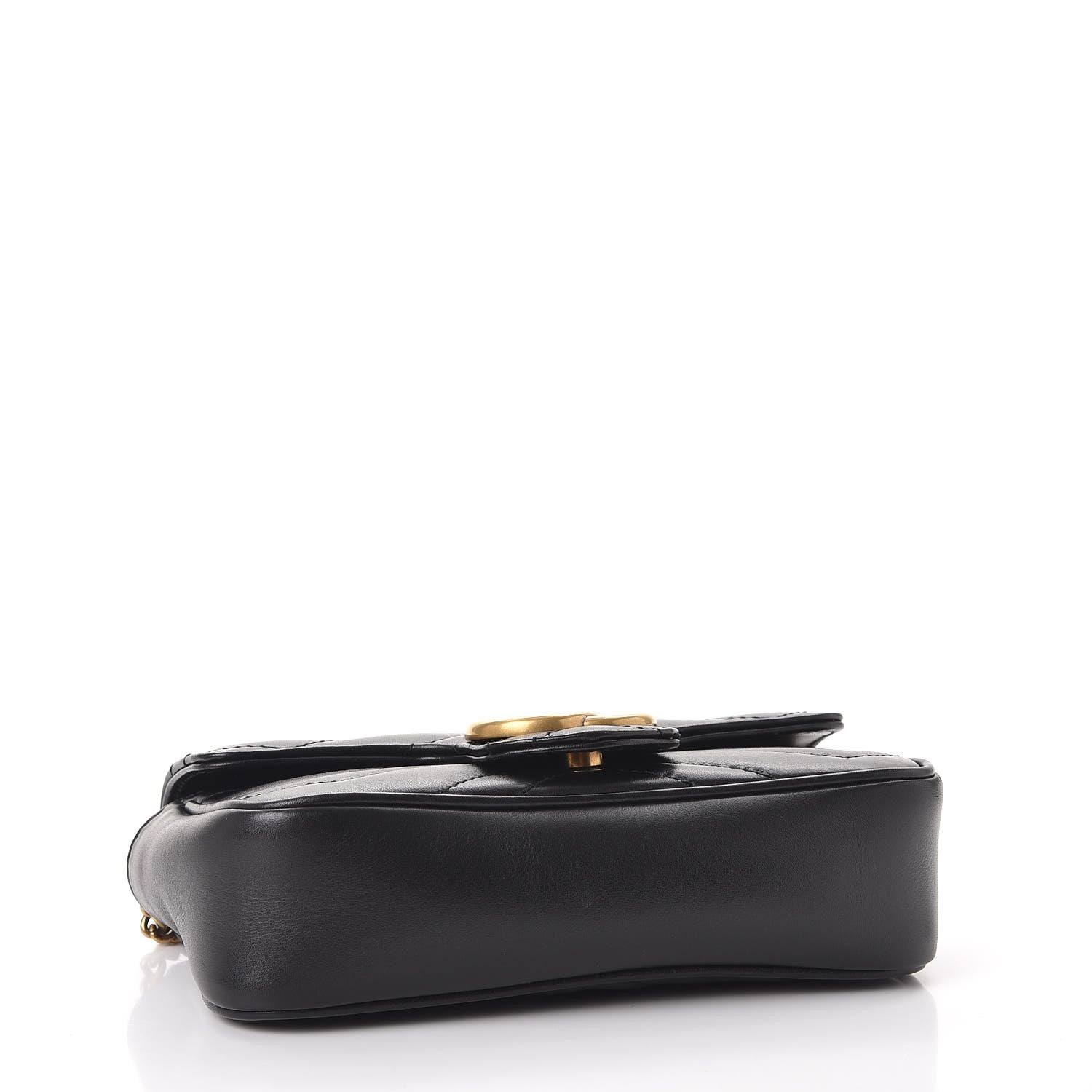 Gucci Calfskin Matelasse Super Mini GG Marmont Shoulder Bag Black 5 of 10