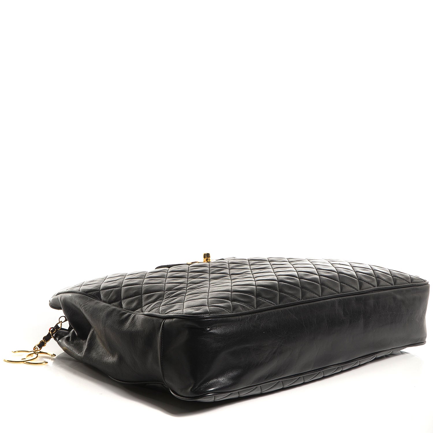 Chanel Lambskin Quilted Weekender Bag Black 4 of 8