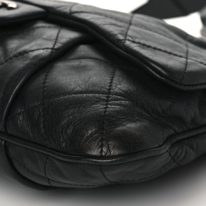 Chanel Calfskin Coco Pleats Messenger Flap Black 10 of 10