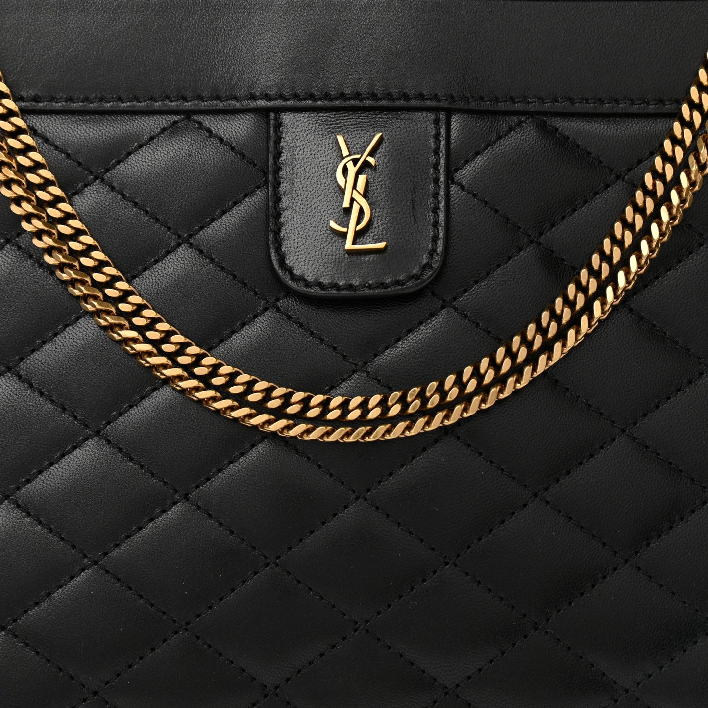 Lambskin Quilted Monogram Baby Victoire Chain Clutch Bag Black