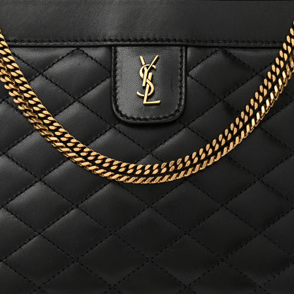 Saint Laurent Lambskin Quilted Monogram Baby Victoire Chain Clutch Bag Black 8 of 10