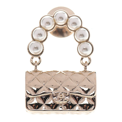 Chanel Pearl Quilted Flap Brooch Gold 1 of 3