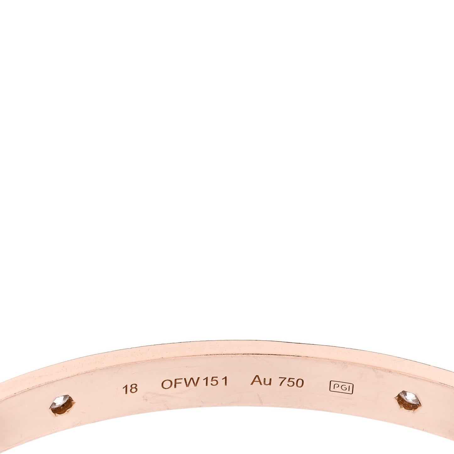 18K Pink Gold 4 Diamond LOVE Bracelet 18