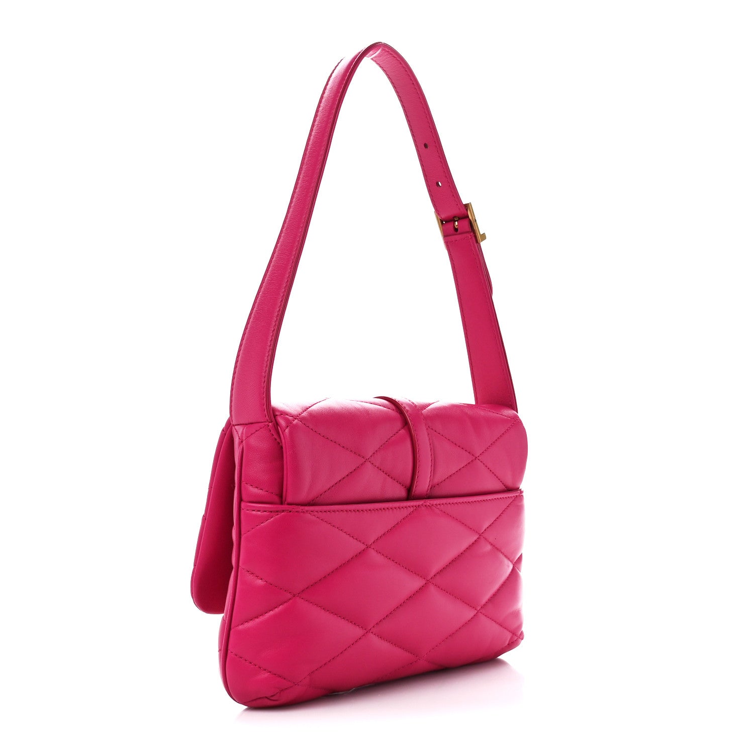 Saint Laurent Lambskin Quilted Le 57 Diamond Shoulder Bag Pink 3 of 10