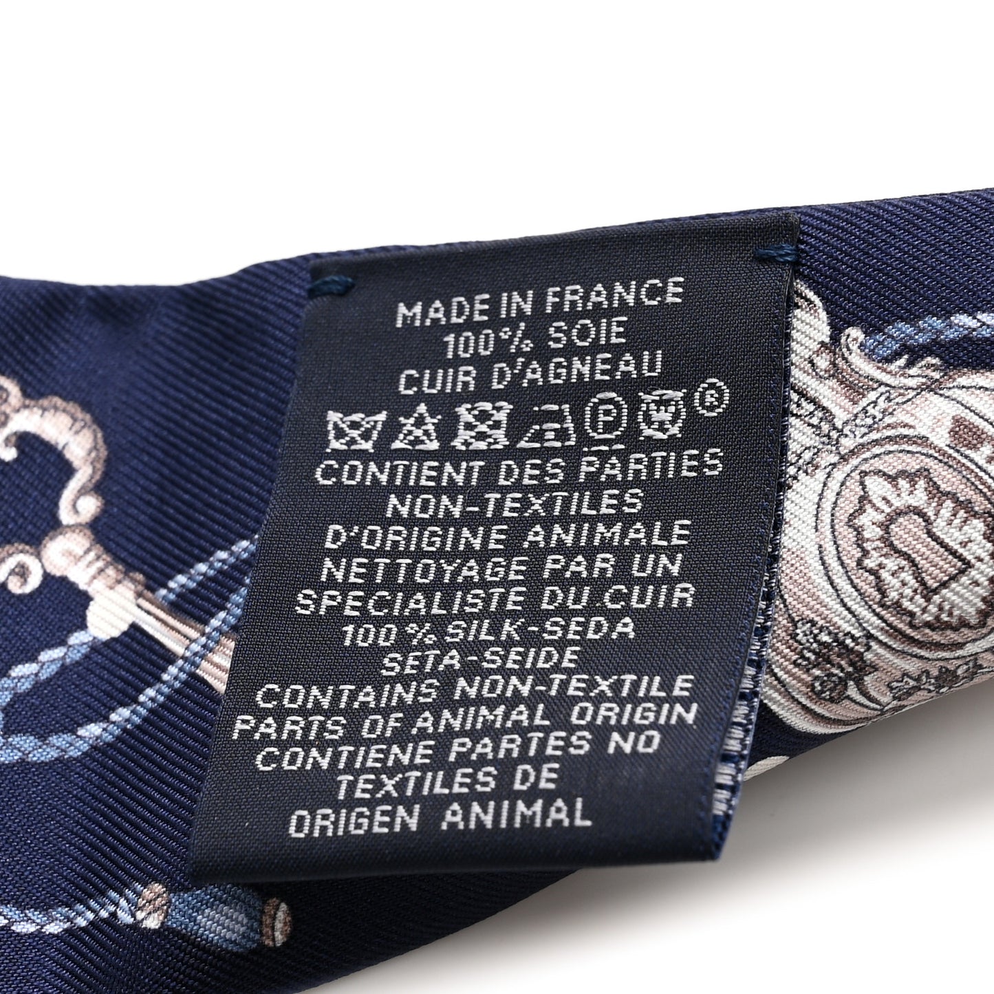 Silk Metallic Agneau Les Cles A Pois Fringed Twilly Bleu Marine Gris Argent Multicolor