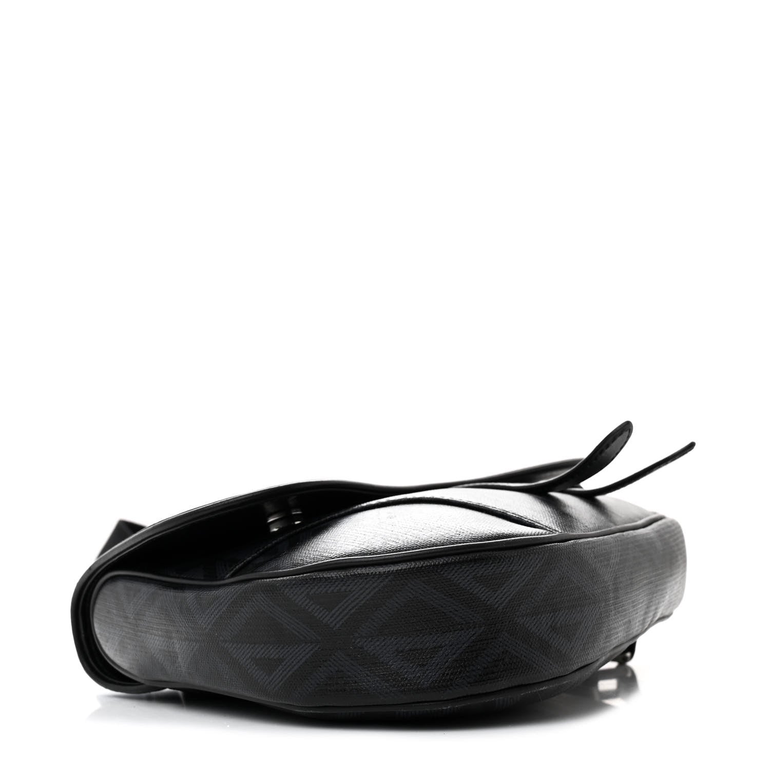 Christian Dior Coated Canvas CD Diamond Printed Mens Saddle Bag Black 4 of 11