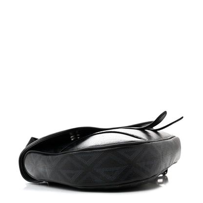 Christian Dior Coated Canvas CD Diamond Printed Mens Saddle Bag Black 4 of 11