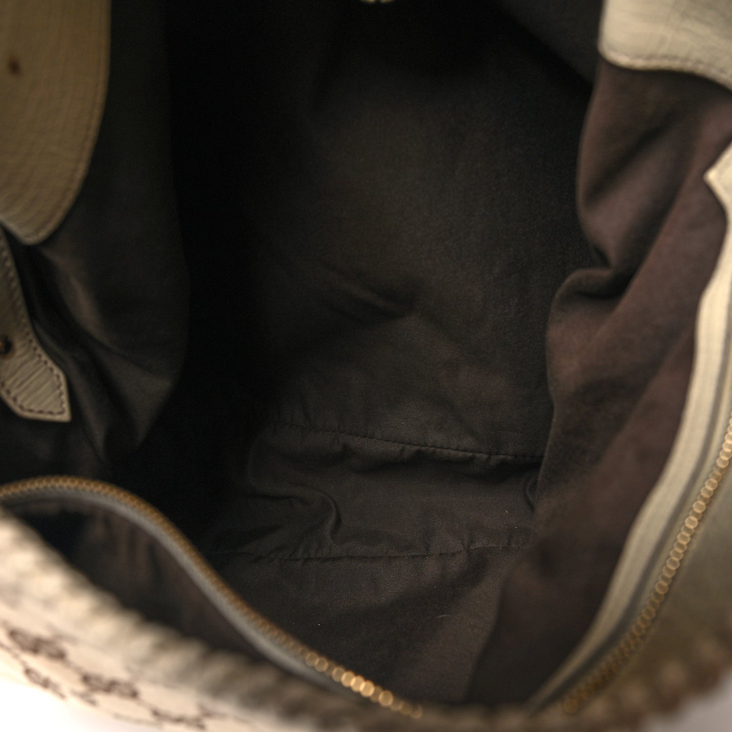 Monogram Large Horsebit Chain Hobo Off White