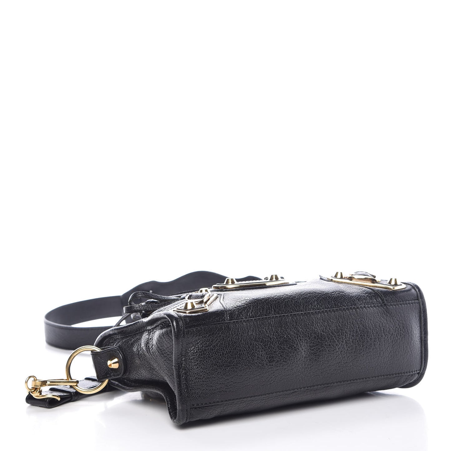 Chevre Gold Metallic Edge Hardware Mini City Black