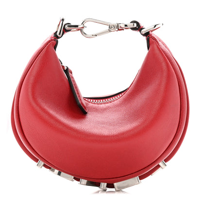 Fendi Vitello Grace New Matte Nano Fendigraphy Hobo Charm Scarlet 1 of 11