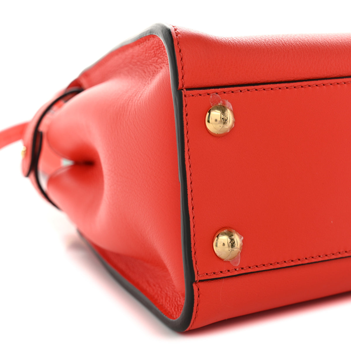 Fendi Vitello Seta Suede FF Mini Peekaboo Iconic Satchel Tulipano Miele Moro 9 of 10