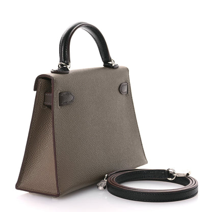 Hermes Epsom Mini Kelly Sellier 20 Etoupe Ecorce Black 3 of 11