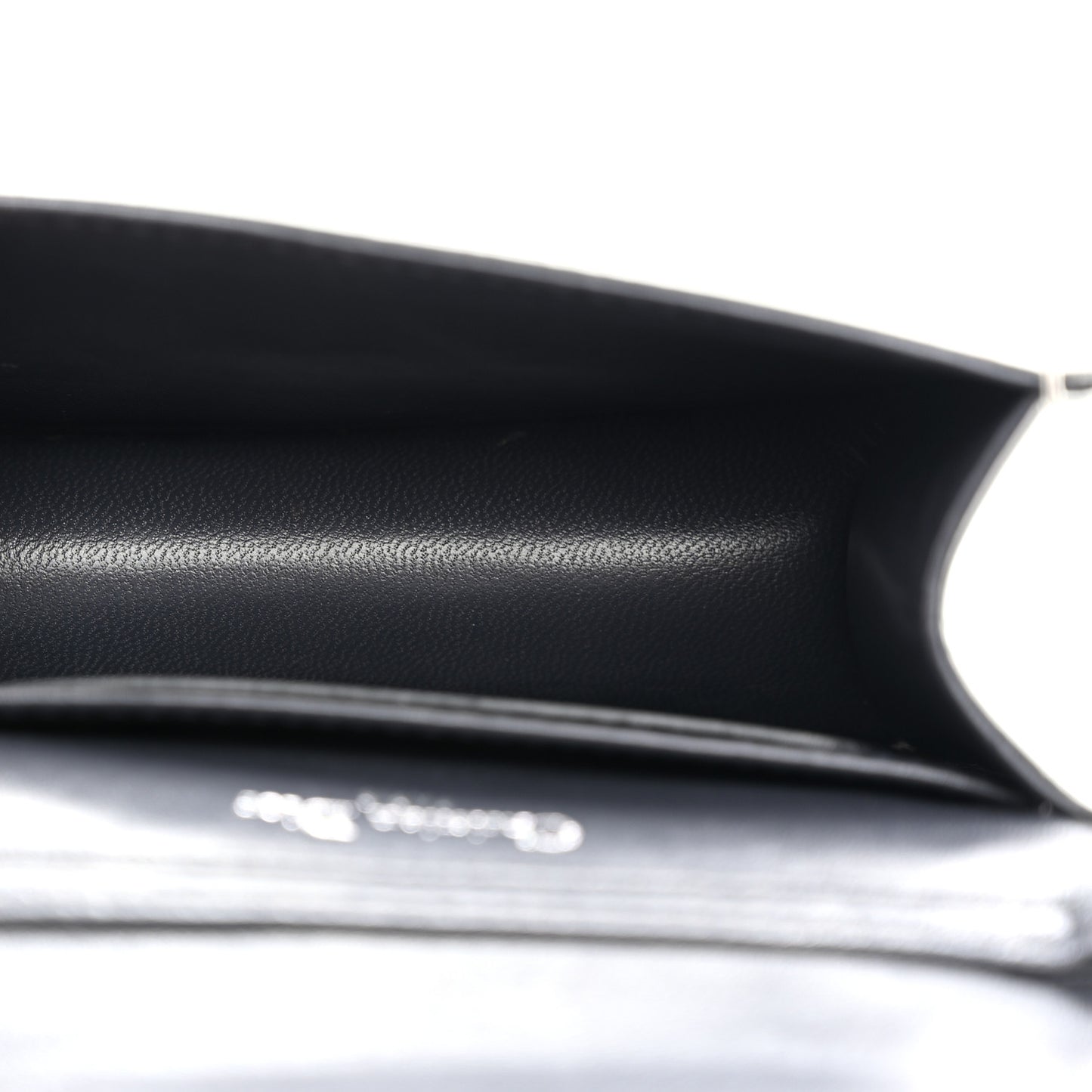 Metallic Patent Micro-Cannage Baby Diorama Flap Bag Silver