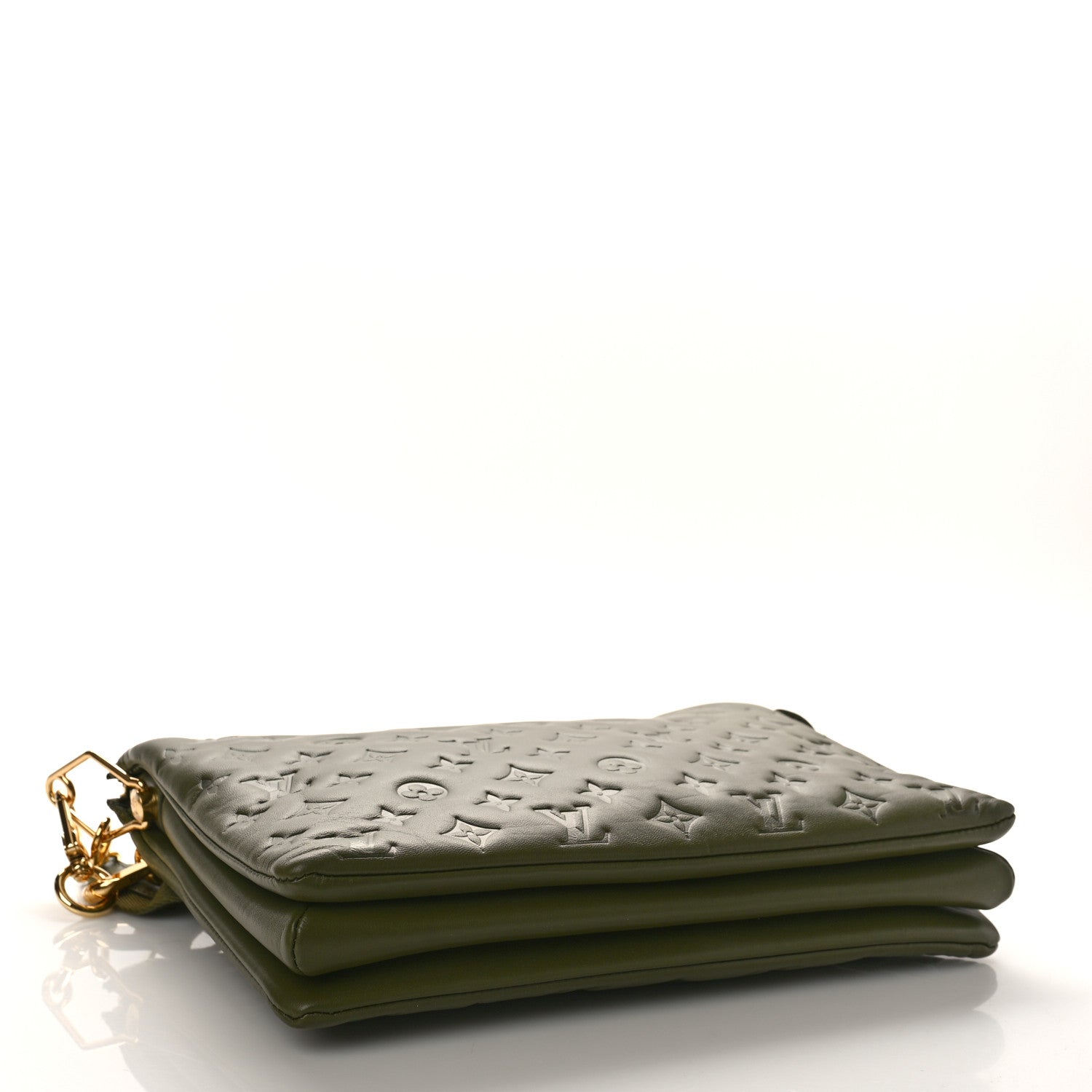 Louis Vuitton Lambskin Embossed Monogram Coussin MM Khaki 4 of 10
