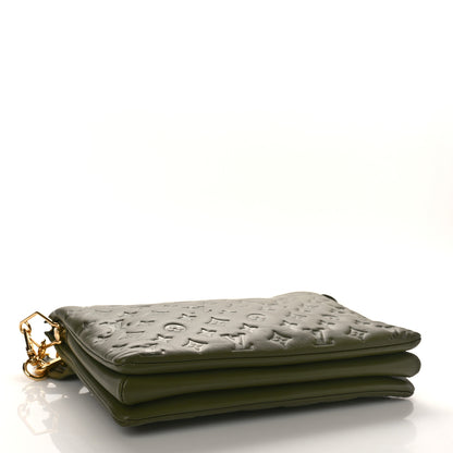 Louis Vuitton Lambskin Embossed Monogram Coussin MM Khaki 4 of 10