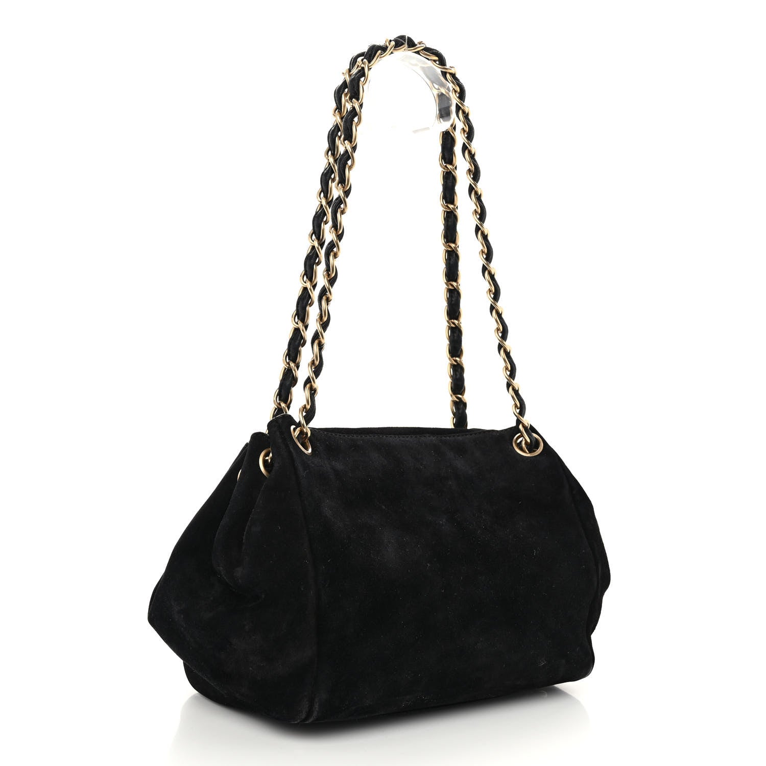 Chanel Suede Accordion Flap Black 3 of 11