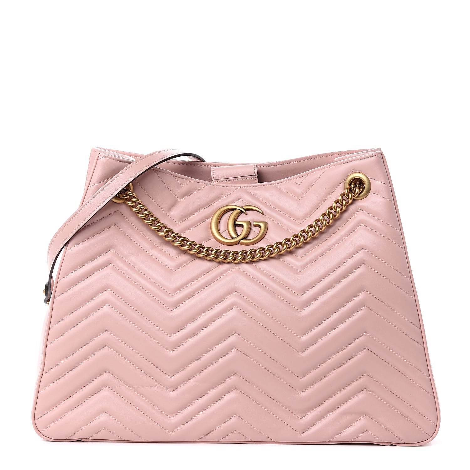 Gucci Calfskin Matelasse Medium GG Marmont Shoulder Tote Bag Perfect Pink 1 of 10