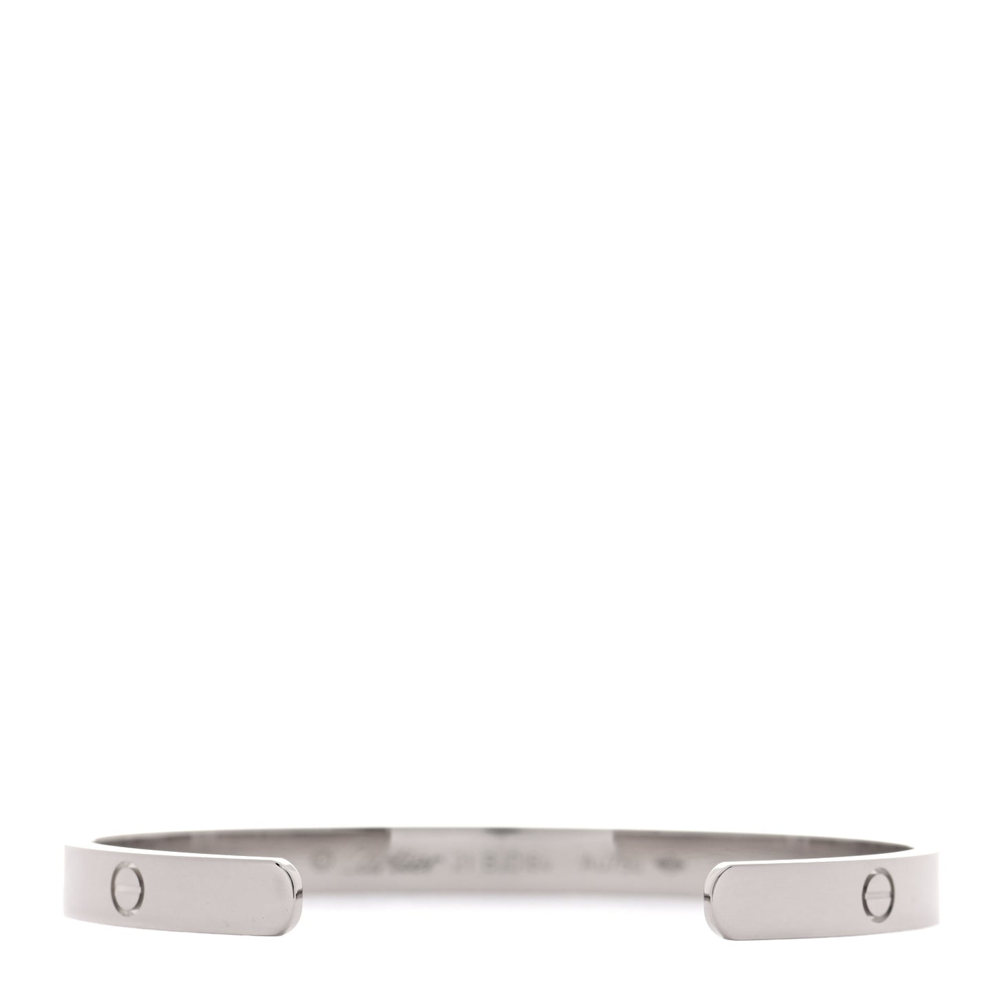 18K White Gold LOVE Cuff Bracelet 21