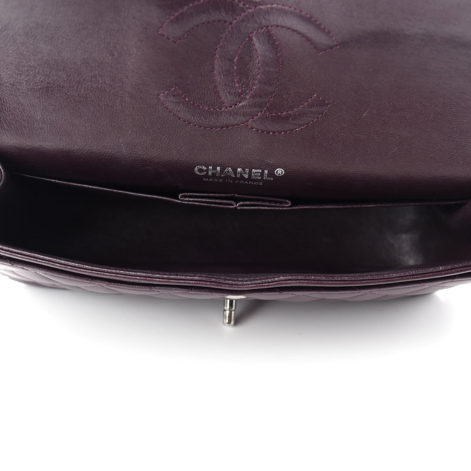 Chanel Lambskin Quilted Medium Double Flap Dark Purple 5 of 13