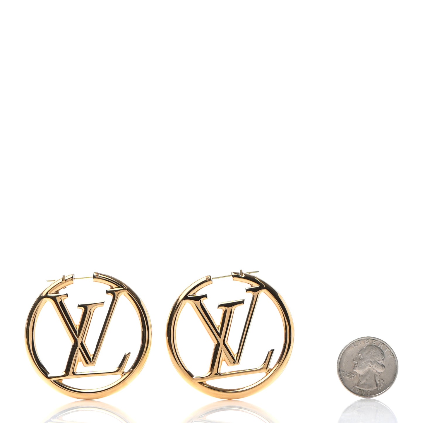 Metal Louise Hoop Earrings Gold