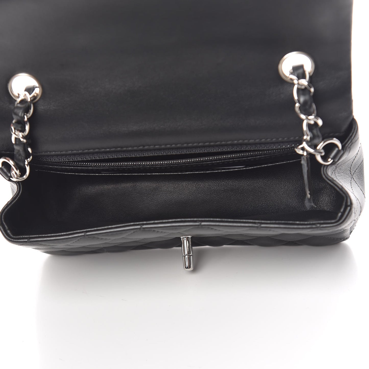 Lambskin Quilted Mini Rectangular Flap Black