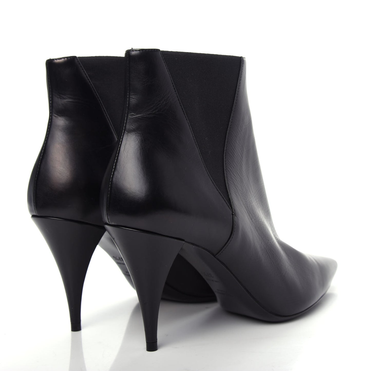 Calfskin Kiki Chelsea Pointed Toe Ankle Boots 37.5 Black