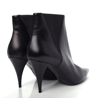 Saint Laurent Calfskin Kiki Chelsea Pointed Toe Ankle Boots 37.5 Black 4 of 9