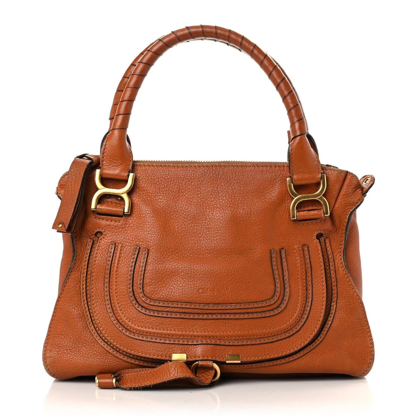 Calfskin Medium Marcie Satchel Tan
