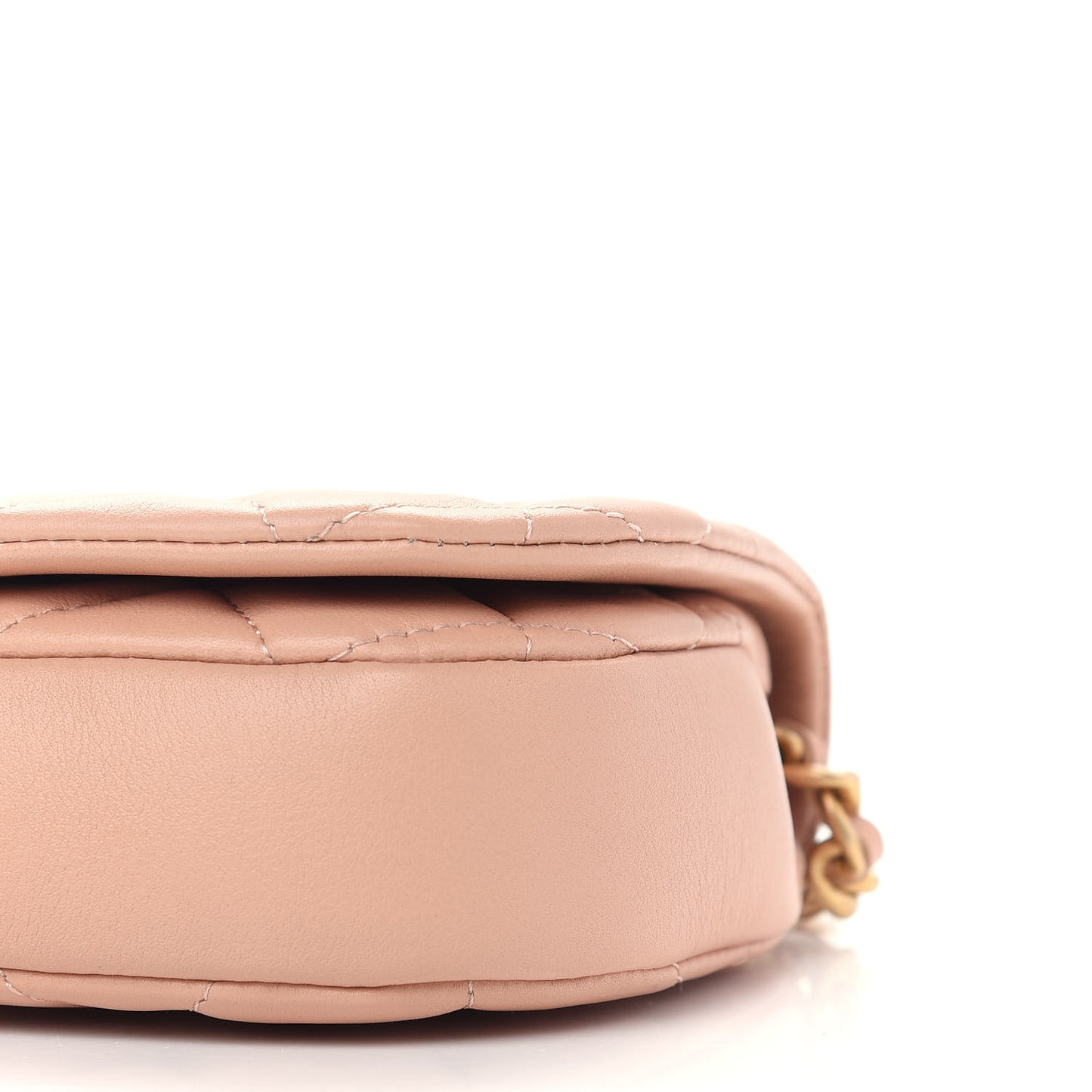 Calfskin Quilted Coco Mail Clutch With Chain Light Pink