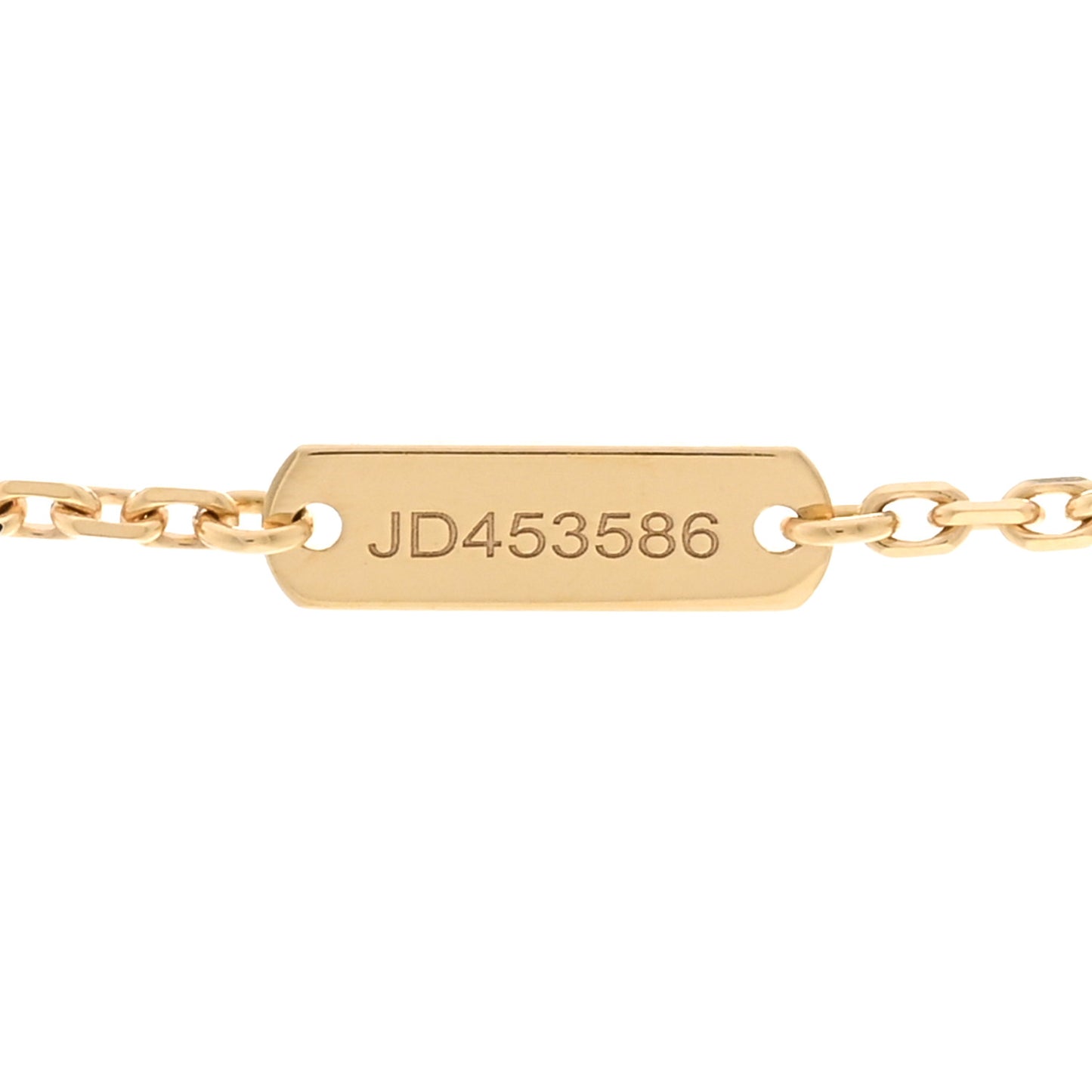 18K Yellow Gold Guilloche Vintage Alhambra Pendant Necklace