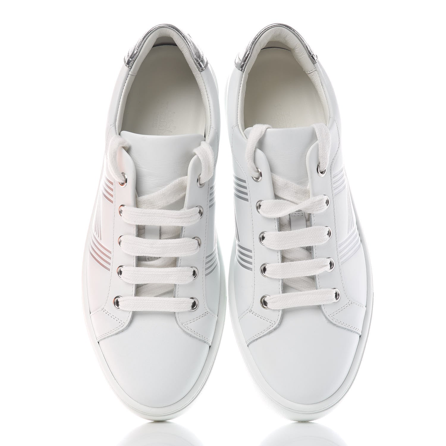 Hermes Nappa Womens Avantage Sneakers 38 White Argent 5 of 11