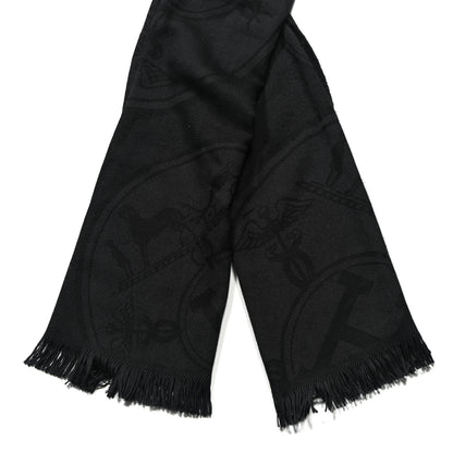 Hermes Cashmere Silk New Libris Confettis D'Ex Libris Stole Black 2 of 3