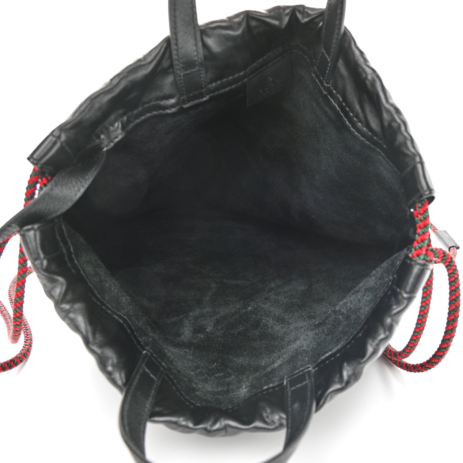 Gucci Calfskin Logo Drawstring Backpack Black 6 of 10