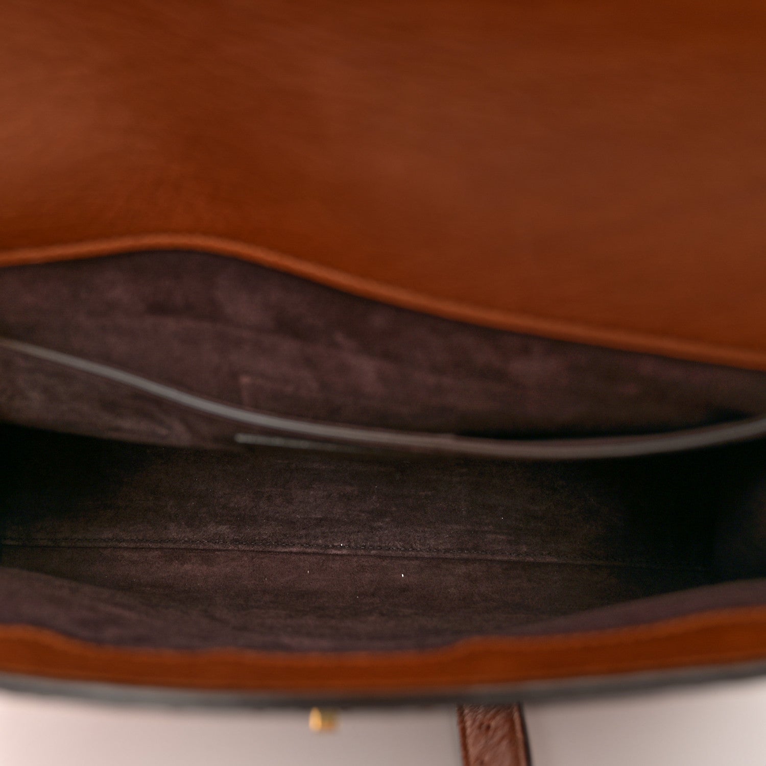 Saint Laurent Ostrich Small Manhattan Shoulder Bag Cognac 6 of 12