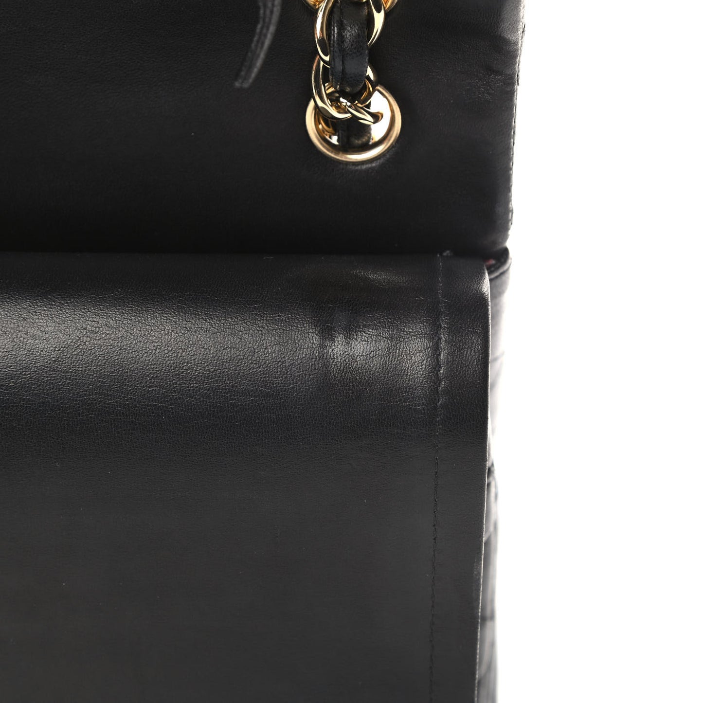 Lambskin Quilted Jumbo Double Flap Black
