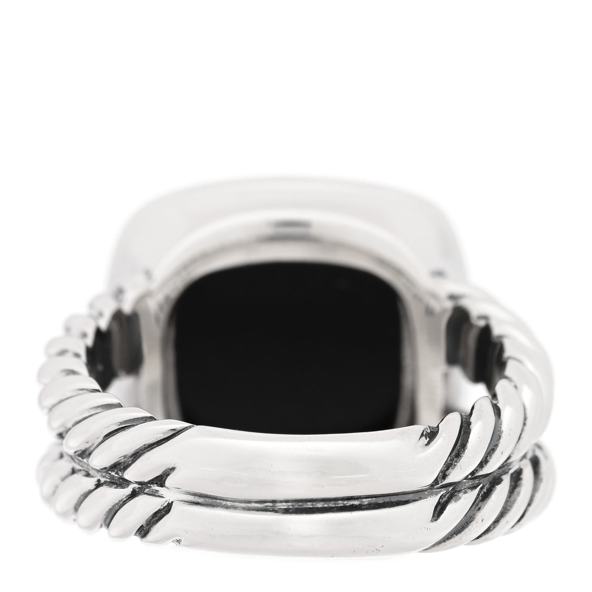 David Yurman Sterling Silver Diamond Black Onyx 11mm Albion Statement Ring 52 6 3 of 5