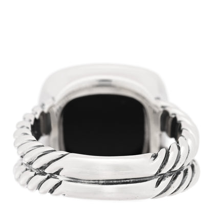 David Yurman Sterling Silver Diamond Black Onyx 11mm Albion Statement Ring 52 6 3 of 5