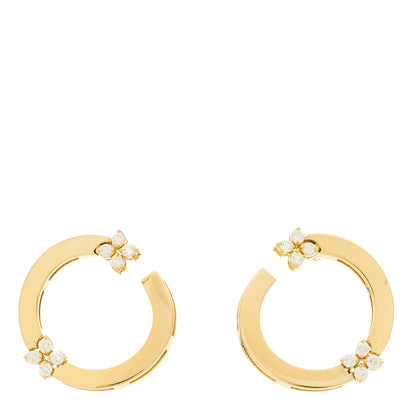 Roberto Coin 18K Yellow Gold Diamond Double Circle Earrings 1 of 5
