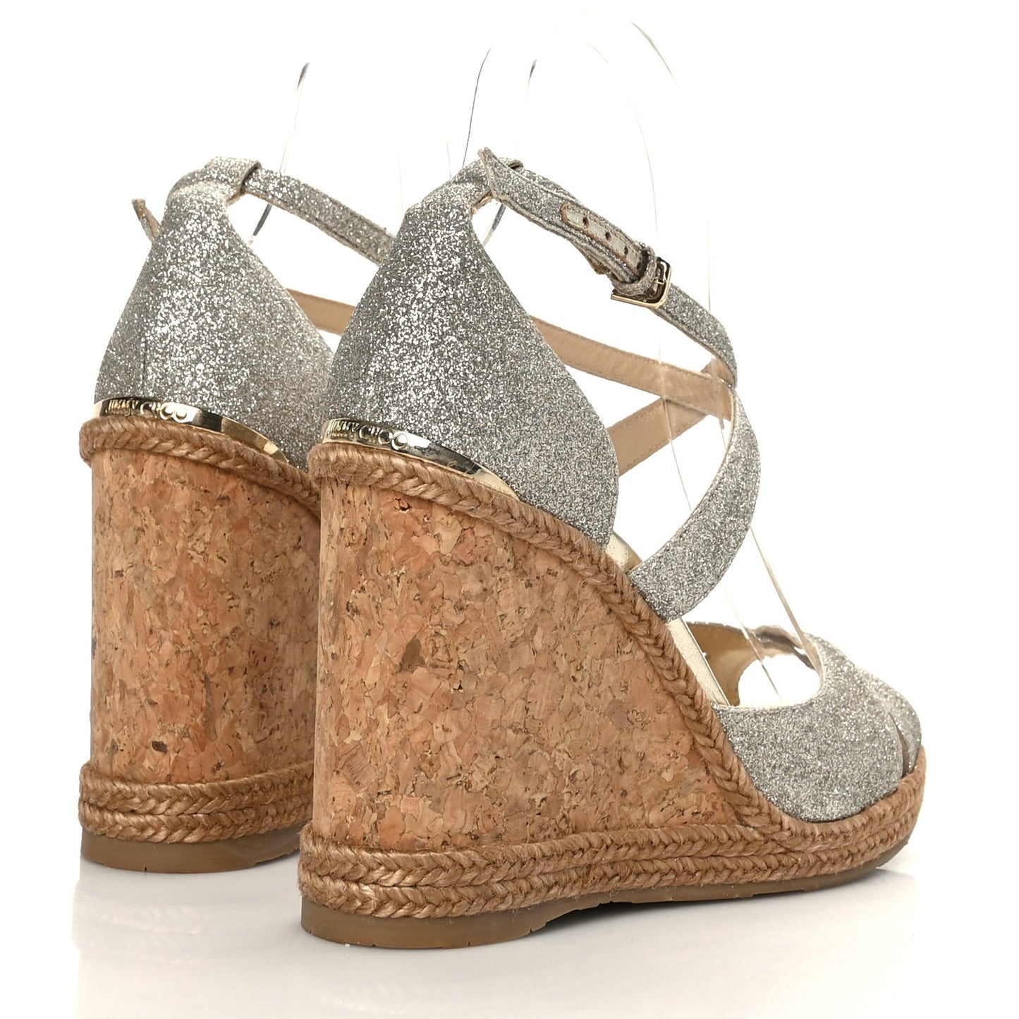 Glitter Rope Cork Alanah 105 Wedge 38.5 Silver