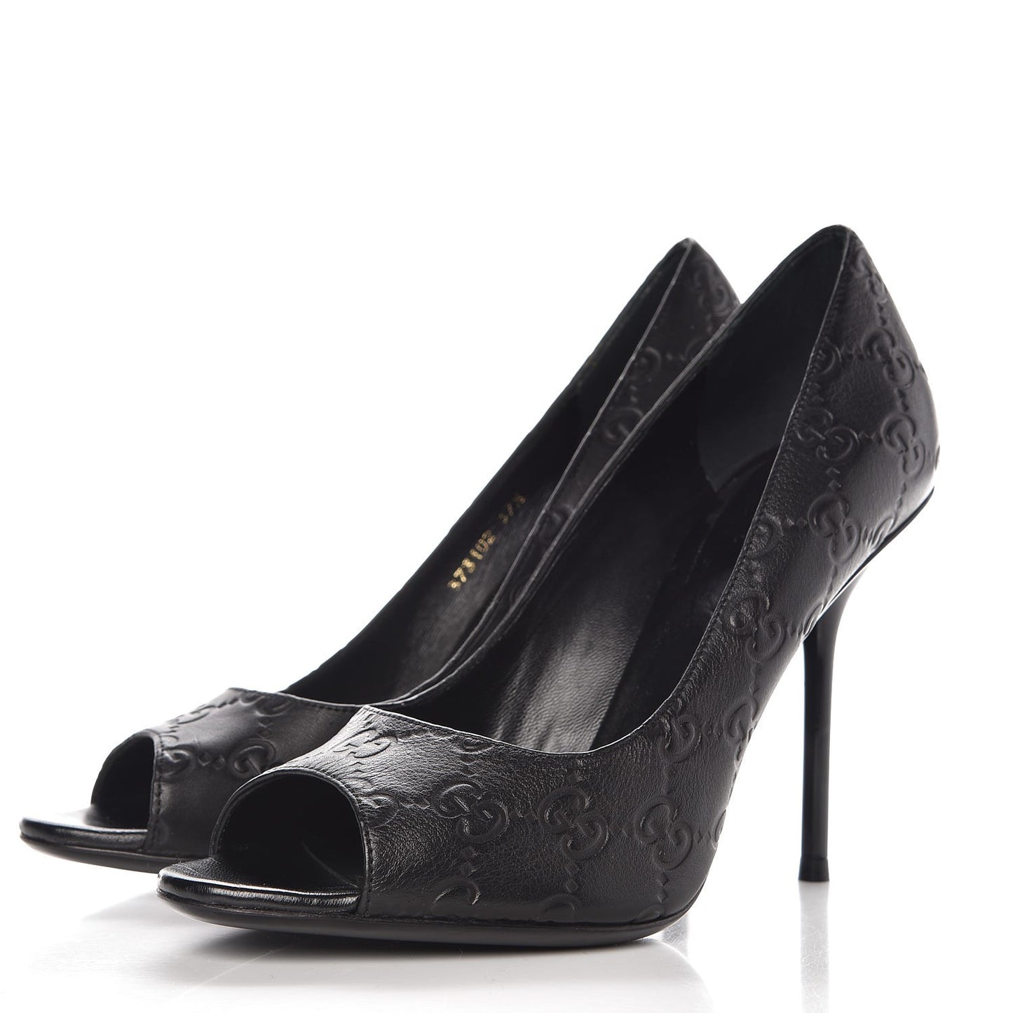 Guccissima Peep Toe Pumps 37.5 Black